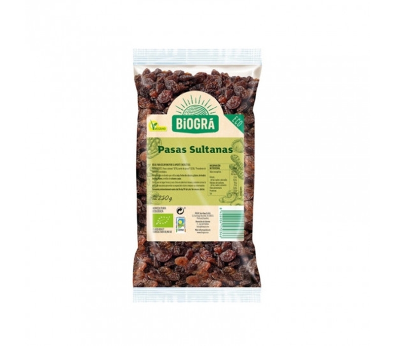Pasas Sultanas S/ Hueso Bio Biogra 250 gr